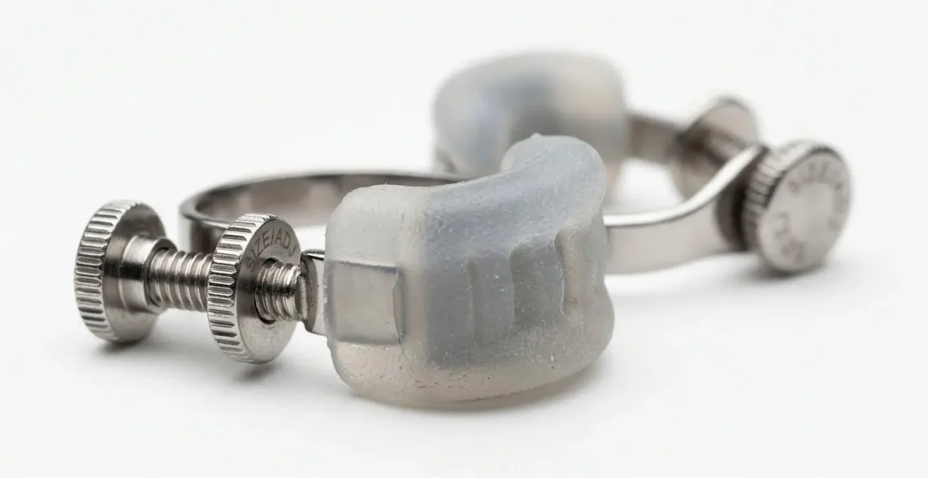 Gros plan sur clips d'oreilles modernes avec coussins silicone